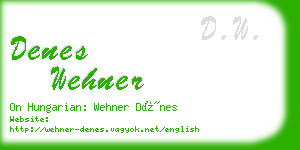 denes wehner business card